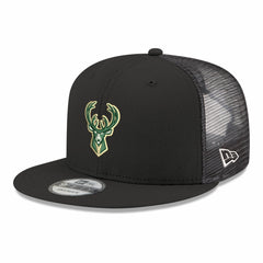 Milwaukee Bucks Core Logo Meshback 9FIFTY Snapback Hat - Black | New Era online