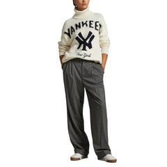 Yankees Polo Ralph Lauren Women's Wool-Blend Turtleneck Sweater - Cream