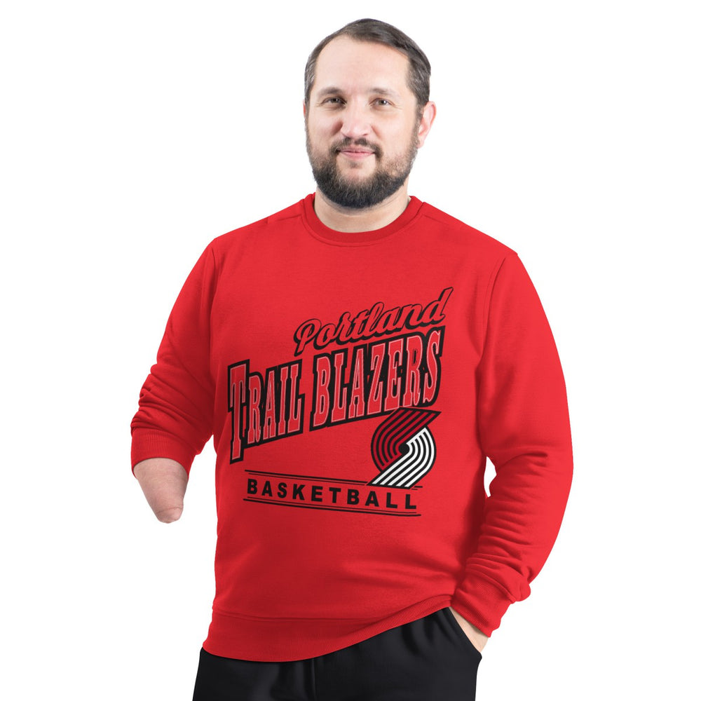 Portland Trail Blazers G-III Sports by Carl Banks Adaptive Headliner Fleece Crewneck Sweatshirt - Red online