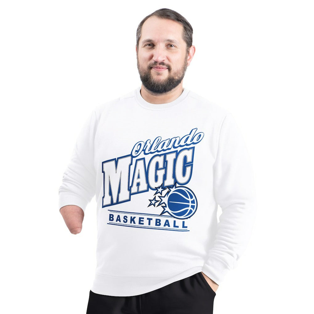 Orlando Magic G-III Sports by Carl Banks Adaptive Headliner Fleece Crewneck Sweatshirt - White on sale