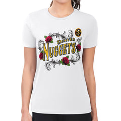 Denver Nuggets G-III 4Her by Carl Banks Women's Super-Slim Fit Lightweight Roses Crew Neck T-Shirt sale - White for sale