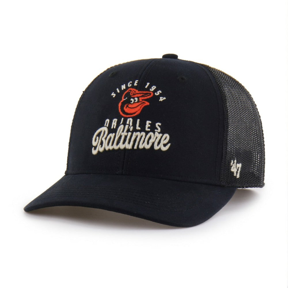 Baltimore Orioles Pitstop Trucker Adjustable Hat - Black | 47 brand
