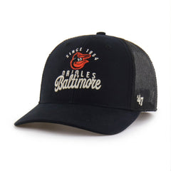 Baltimore Orioles Pitstop Trucker Adjustable Hat - Black | 47 brand