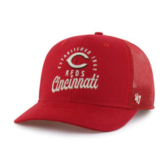 Cincinnati Reds Pitstop Trucker Adjustable Hat - Red | 47 brand