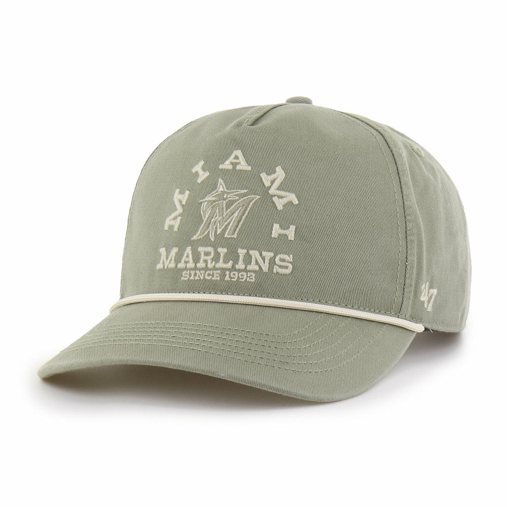 Miami Marlins Canyon Ranchero Hitch Adjustable Hat - Olive | 47 brand