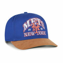 New York Mets Cooperstown Break Wood Suede Hitch Adjustable Hat - Royal/Brown | 47 brand