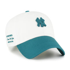 New York Yankees Contemporary Tonal Clean Up Adjustable Hat - White/Teal | 47 brand