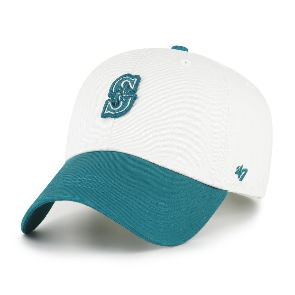 Seattle Mariners Contemporary Tonal Clean Up Adjustable Hat - White/Teal | 47 brand
