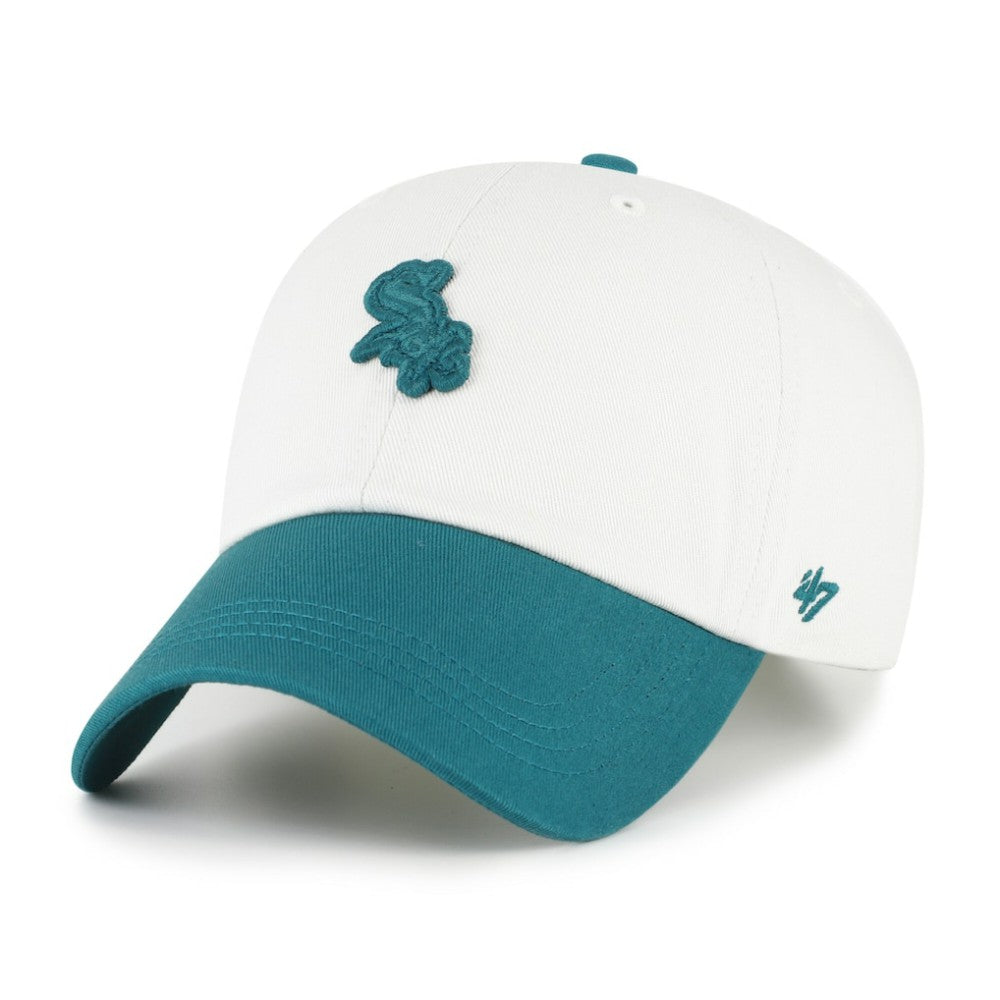 Chicago White Sox Contemporary Tonal Clean Up Adjustable Hat - White/Teal | 47 brand