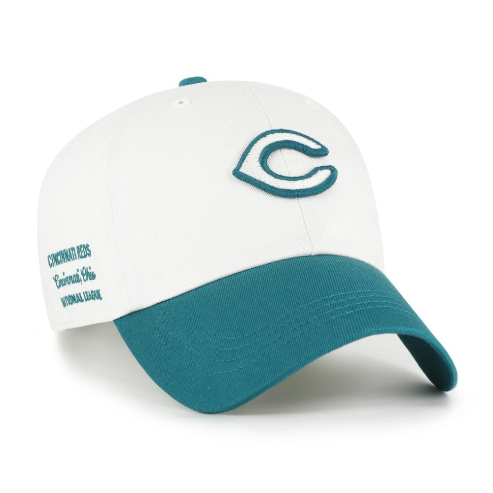 Cincinnati Reds Contemporary Tonal Clean Up Adjustable Hat - White/Teal | 47 brand