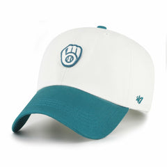 Milwaukee Brewers Contemporary Tonal Clean Up Adjustable Hat - White/Teal | 47 brand