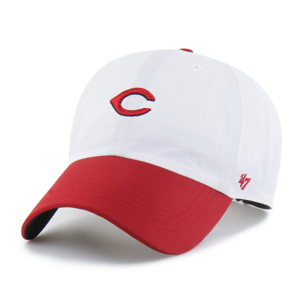 Cincinnati Reds Vista Mini Clean Up brrr° Adjustable Hat - White/Red | 47 brand
