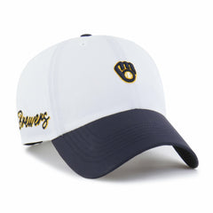 Milwaukee Brewers Vista Mini Clean Up brrr° Adjustable Hat - White/Navy | 47 brand