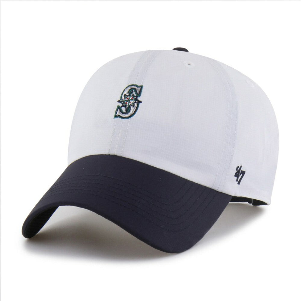 Seattle Mariners Vista Mini Clean Up brrr° Adjustable Hat - White/Navy | 47 brand