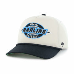 Miami Marlins Youth Frame Out Hitch Adjustable Hat - Natural/Black | 47 brand