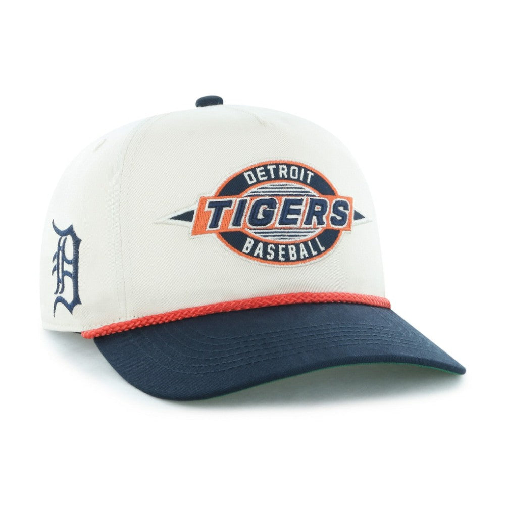 Detroit Tigers Youth Frame Out Hitch Adjustable Hat - Natural/Navy | 47 brand