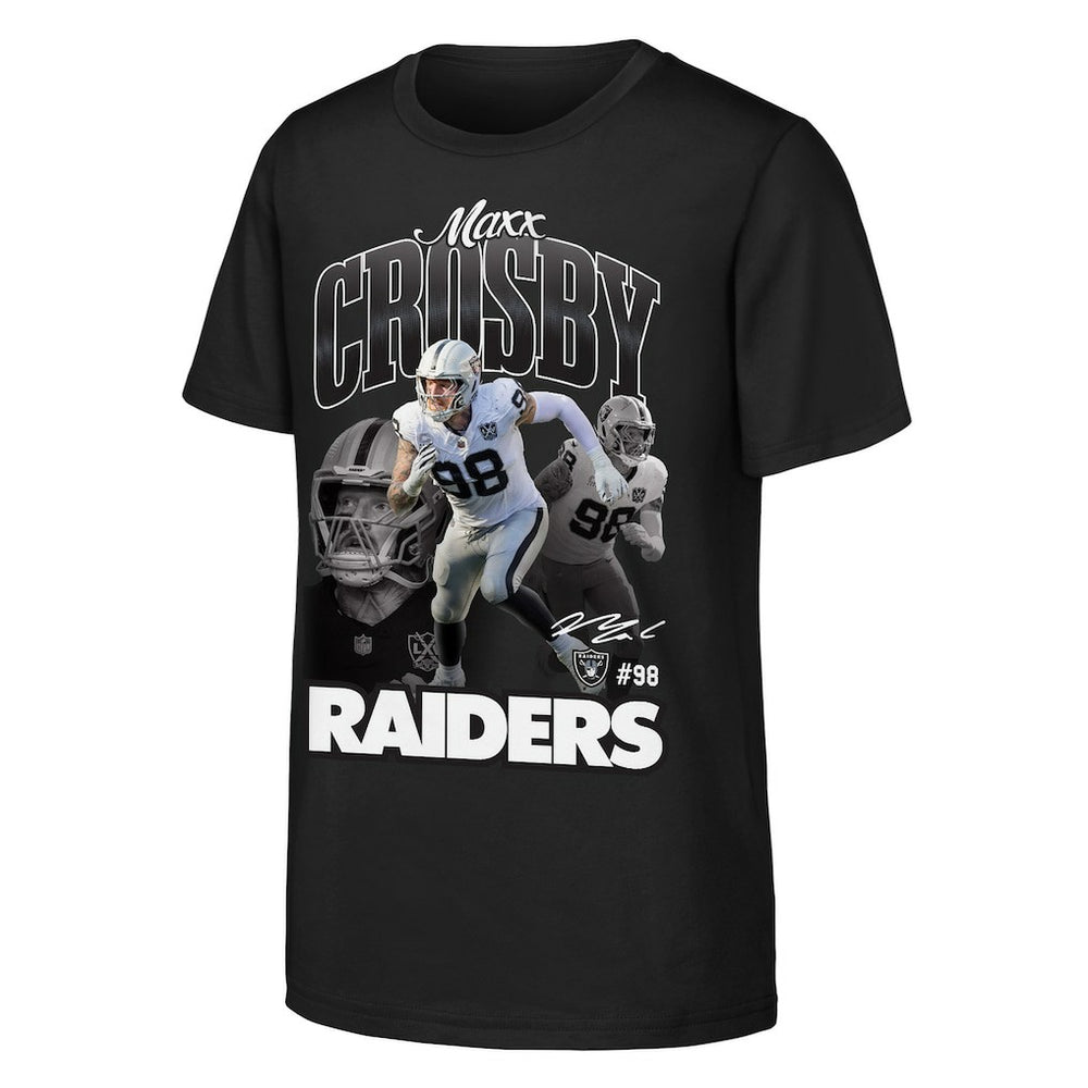 NFL Las Vegas Raiders Maxx Crosby Outerstuff Youth Triple Pic T-Shirt