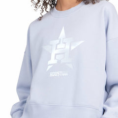 Houston Astros Starter Women's Pastels Boxy Fleece Sweatshirt - Light Blue