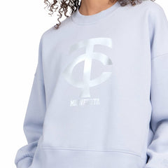 Minnesota Twins Starter Women's Pastels Boxy Fleece Sweatshirt - Light Blue