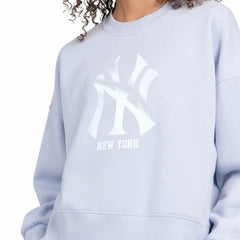 New York Yankees Starter Women's Pastels Boxy Fleece Sweatshirt - Light Blue