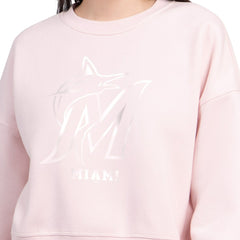 Miami Marlins Starter Women's Pastels Boxy Fleece Sweatshirt - Light Pink
