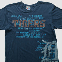 Detroit Tigers Majestic 2000s T-Shirt - Navy Vintage