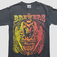 Milwaukee Brewers Majestic 2000s T-Shirt - Black Vintage