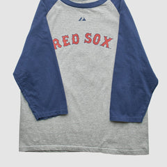 Boston Red Sox Majestic 2000s T-Shirt - Gray Vintage