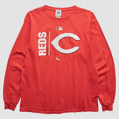 Cincinnati Reds Majestic 2000s T-Shirt - Red Vintage
