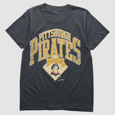 Pittsburgh Pirates Logo 7 1989 T-Shirt - Black Vintage