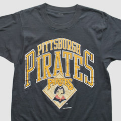Pittsburgh Pirates Logo 7 1989 T-Shirt - Black Vintage