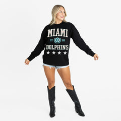 NFL Miami Dolphins Gameday Couture Women's Oversized Everyday Star Long Sleeve T-Shirt