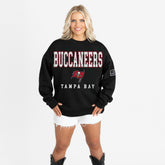 NFL Tampa Bay Buccaneers Gameday Couture Women's Oversized Level Up Black Label Premium Fleece Sweatshirt