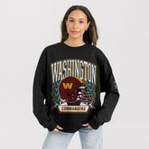 NFL Washington Commanders Gameday Couture Women's Oversized Victory Lane Black Label Premium Fleece Sweatshirt
