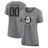 Anaheim Ducks Women's Heritage Custom Tri-Blend T-Shirt