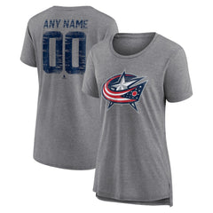 Columbus Blue Jackets Women's Heritage Custom Tri-Blend T-Shirt