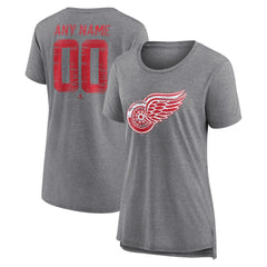 Detroit Red Wings Women's Heritage Custom Tri-Blend T-Shirt