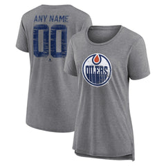 Edmonton Oilers Women's Heritage Custom Tri-Blend T-Shirt