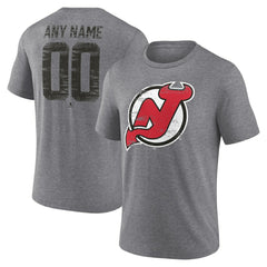 New Jersey Devils Heritage Custom Tri-Blend T-Shirt