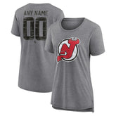 New Jersey Devils Women's Heritage Custom Tri-Blend T-Shirt