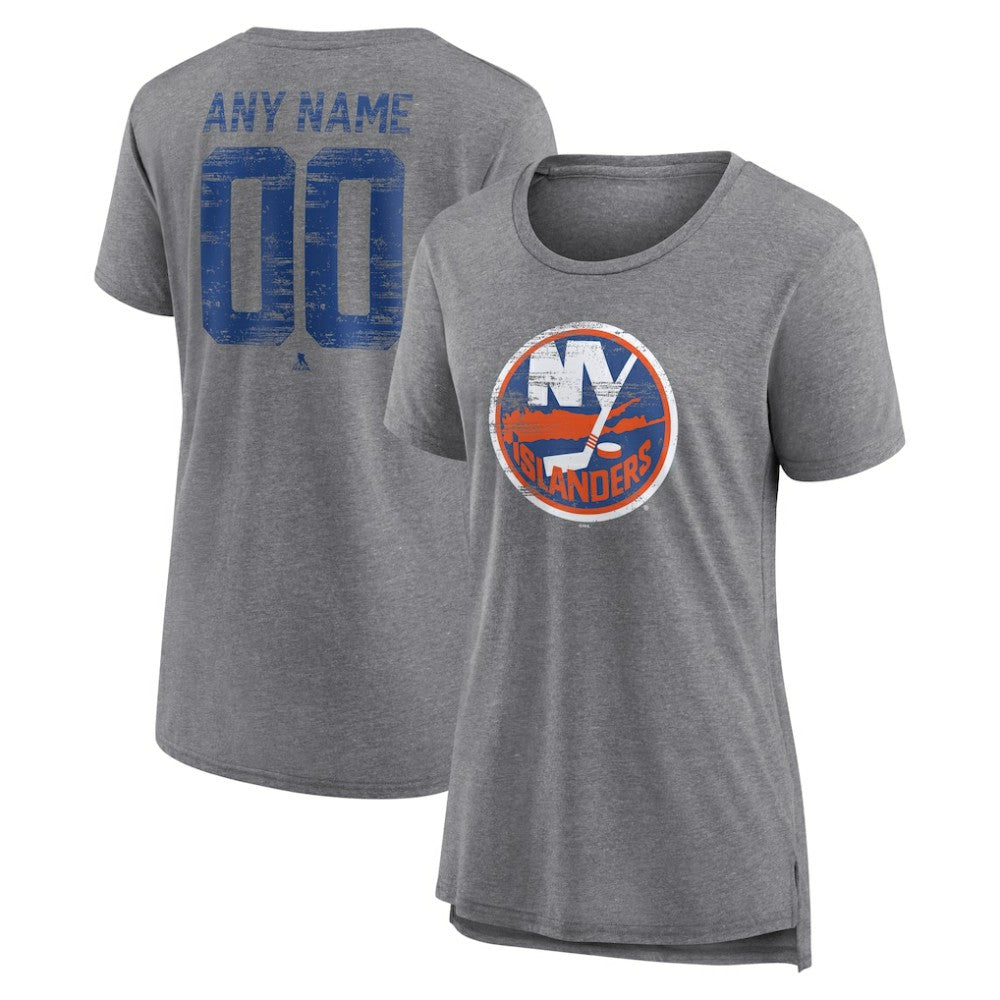 New York Islanders Women's Heritage Custom Tri-Blend T-Shirt