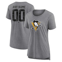 Pittsburgh Penguins Women's Heritage Custom Tri-Blend T-Shirt