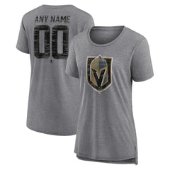 Vegas Golden Knights Women's Heritage Custom Tri-Blend T-Shirt