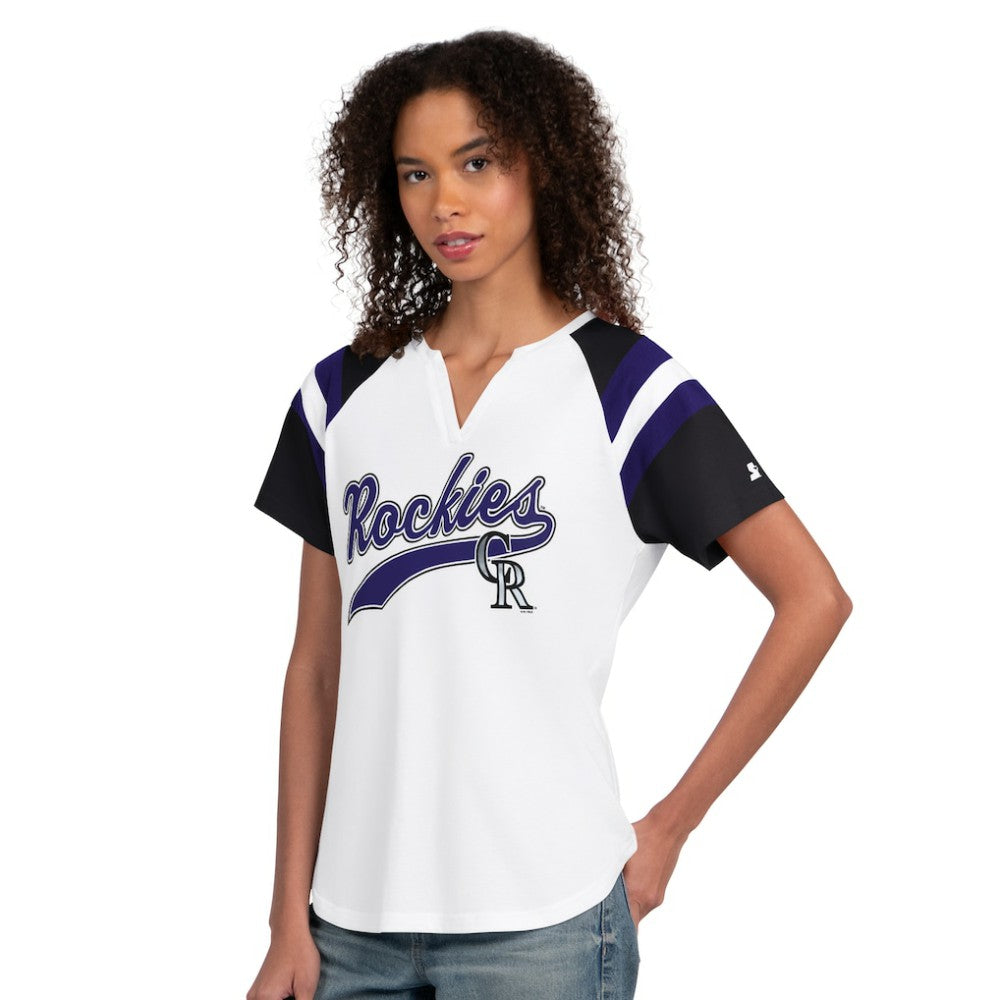 Colorado Rockies Starter Women's Game On Notch Neck T-Shirt - White
