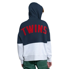 Minnesota Twins Starter Women's Wishbone Full-Zip Hoodie - Navy/Heather Gray
