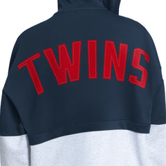 Minnesota Twins Starter Women's Wishbone Full-Zip Hoodie - Navy/Heather Gray