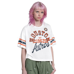 Houston Astros Starter Women's Cropped Hurry Up Offense T-Shirt - White