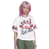 Boston Red Sox Starter Women's Cropped Hurry Up Offense T-Shirt - White