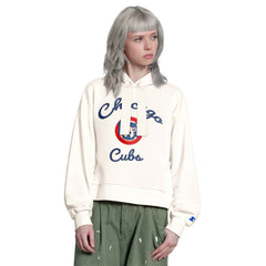 Chicago Cubs Starter Women's Baseline Hoodie Sweatshirt - Cream