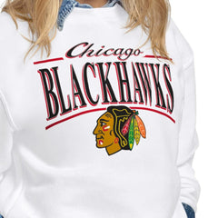 Chicago Blackhawks Starter Women's Arch Stripe Fleece Sweatshirt